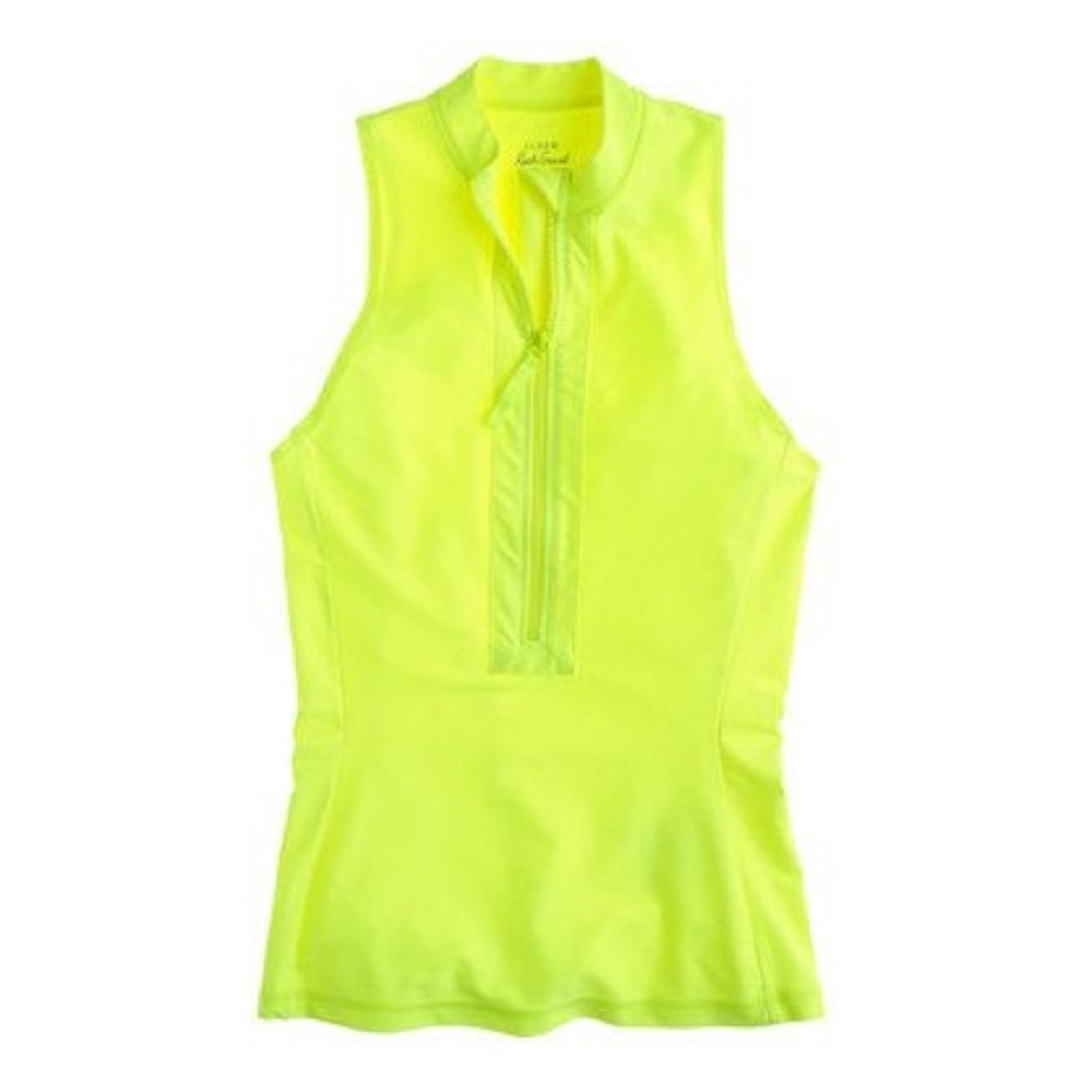 J.Crew Sleeveless Neon Zip Rash Guard